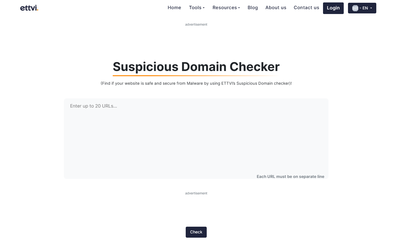 suspicious domain checker ettvi