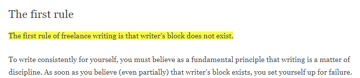 Theory about writer's block