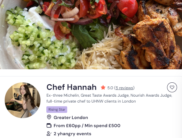 london cooking class with chef hannah