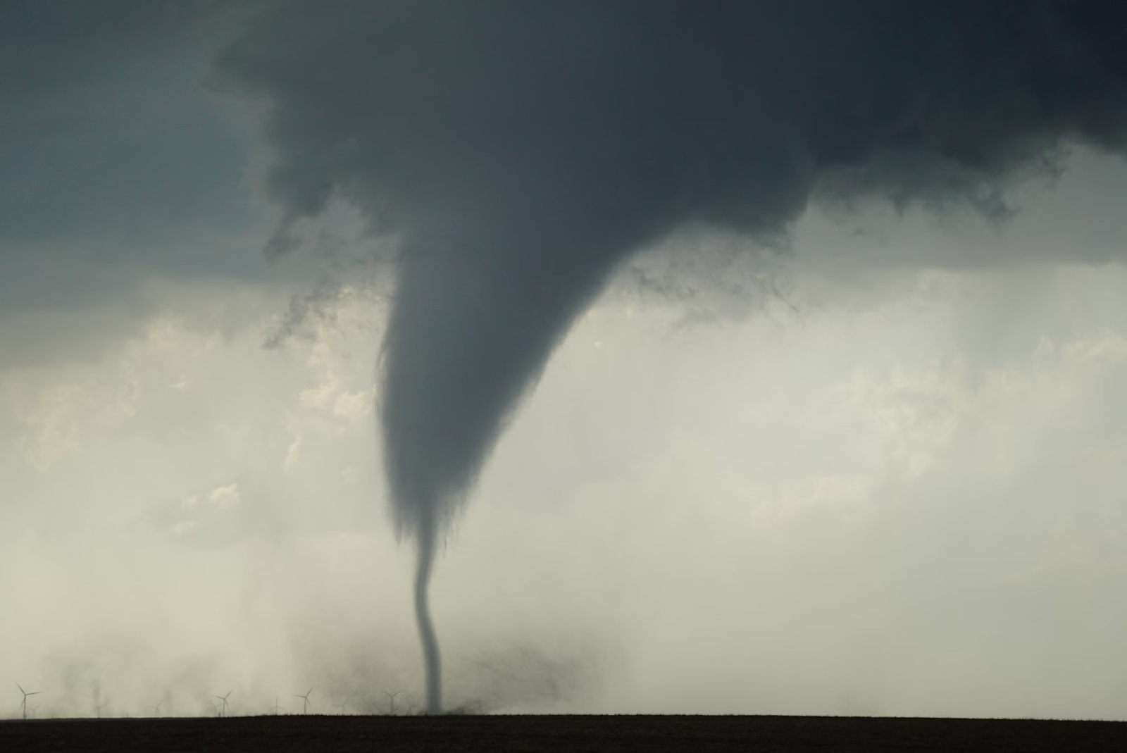 A tornado over a field