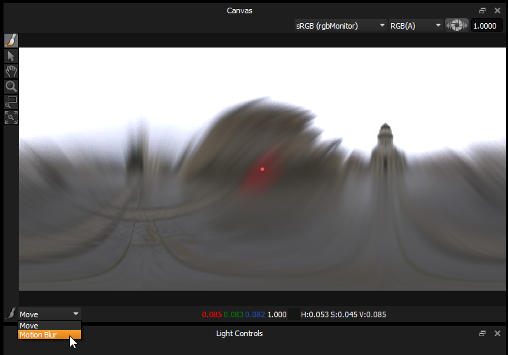 motion blur placement canvas dropdown