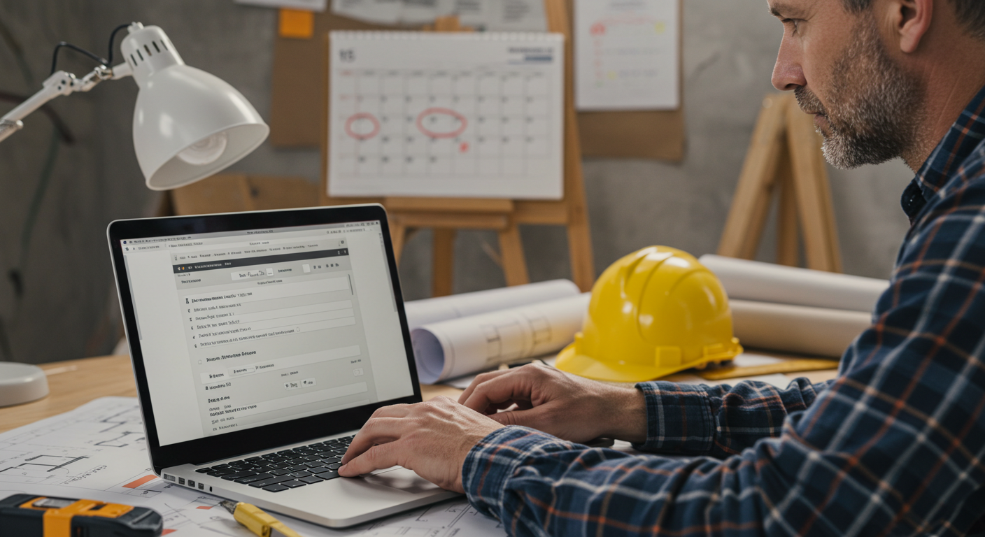 A contractor filling out a pre-lien notice in Texas by the correct deadline.