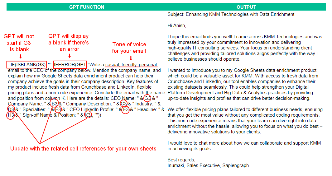 Explanation of how tweaking Google Apps Script will generate different tones for emails