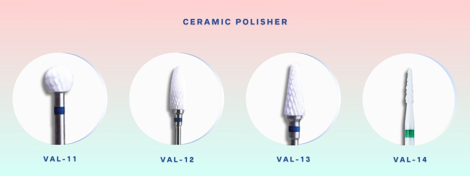 Mr. Bur Ceramic Polisher for Valplast and flexible dentures, ideal for smoothing and high-shine polishing of thermoplastic materials in removable prosthetics.