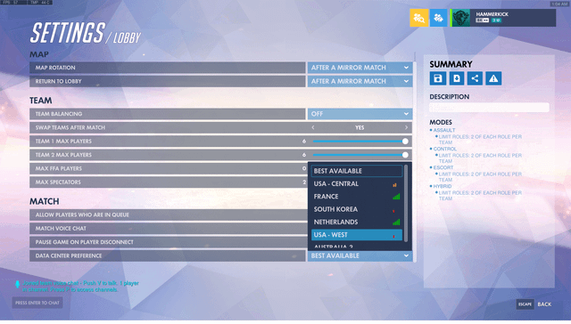 r/Competitiveoverwatch - You can now select the server you wish to play on in Custom Games.