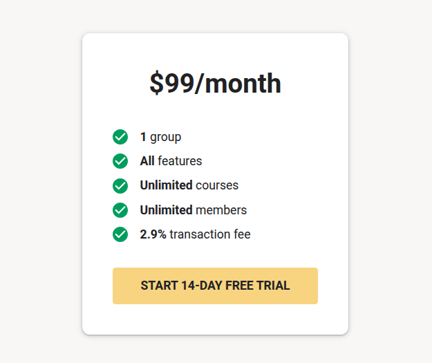 Skool pricing page