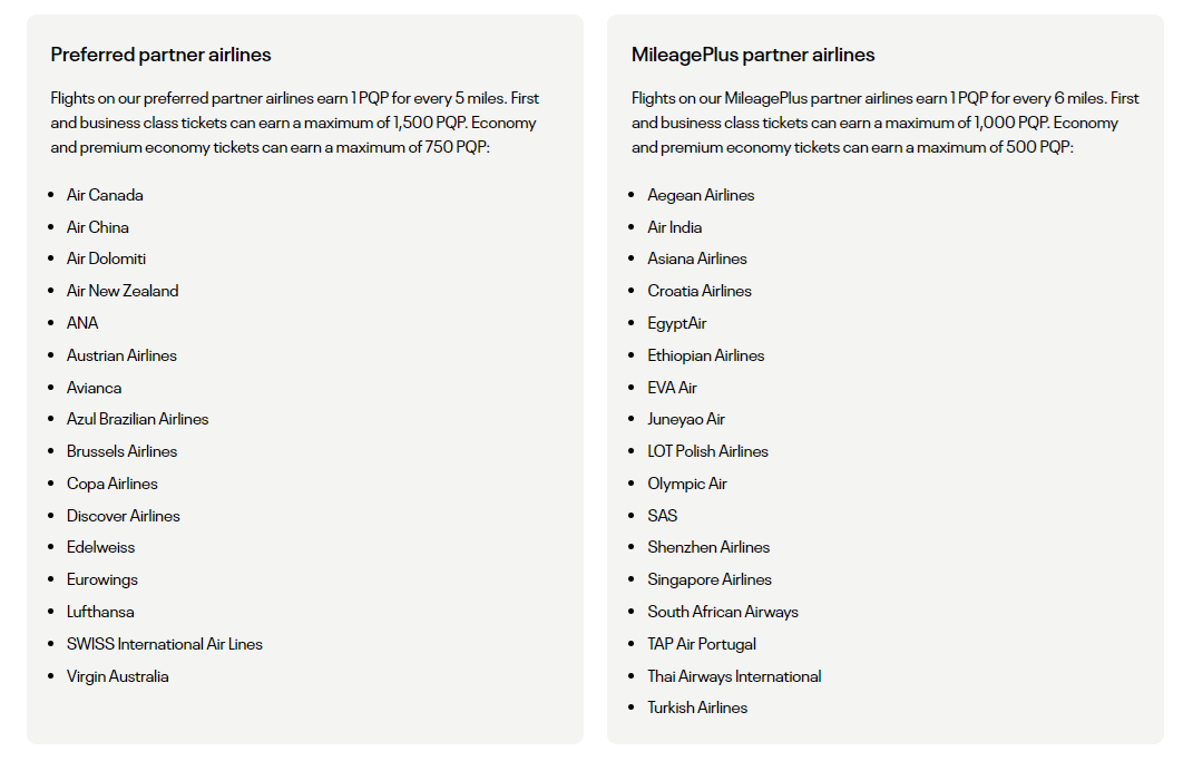 List of United partner airlines by category