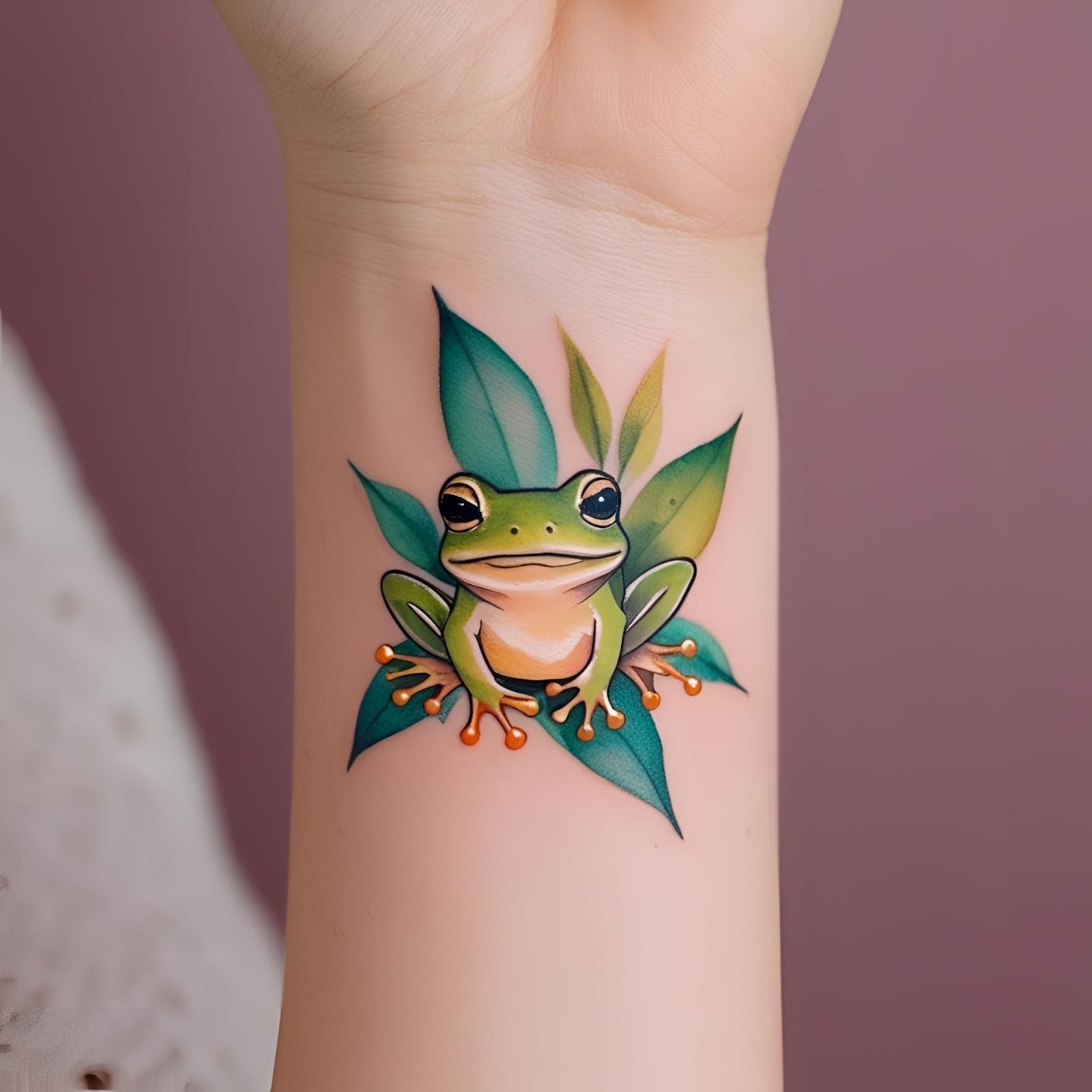 Watercolor Frog Tattoo