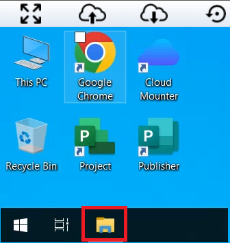 This image shows a that you can find the FILES icon at the bottom of the Virtual Desktop.