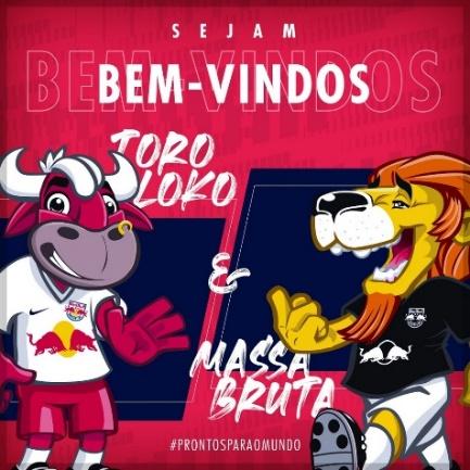 Mascotes do Bragantino — Foto: Divulgação/Red Bull Bragantino