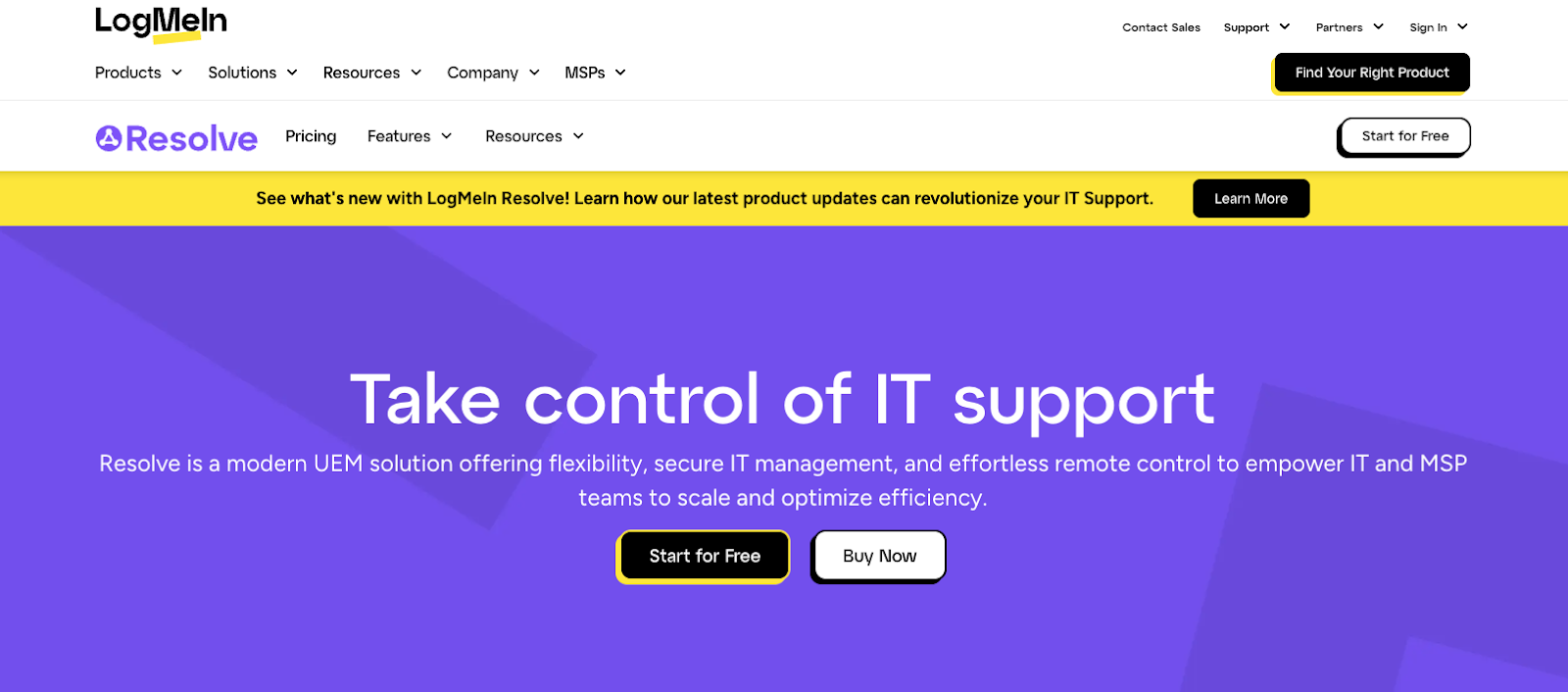 Screenshot of LogMeIn Resolve.