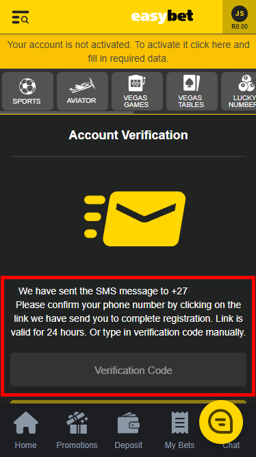 Verify your Easybet account