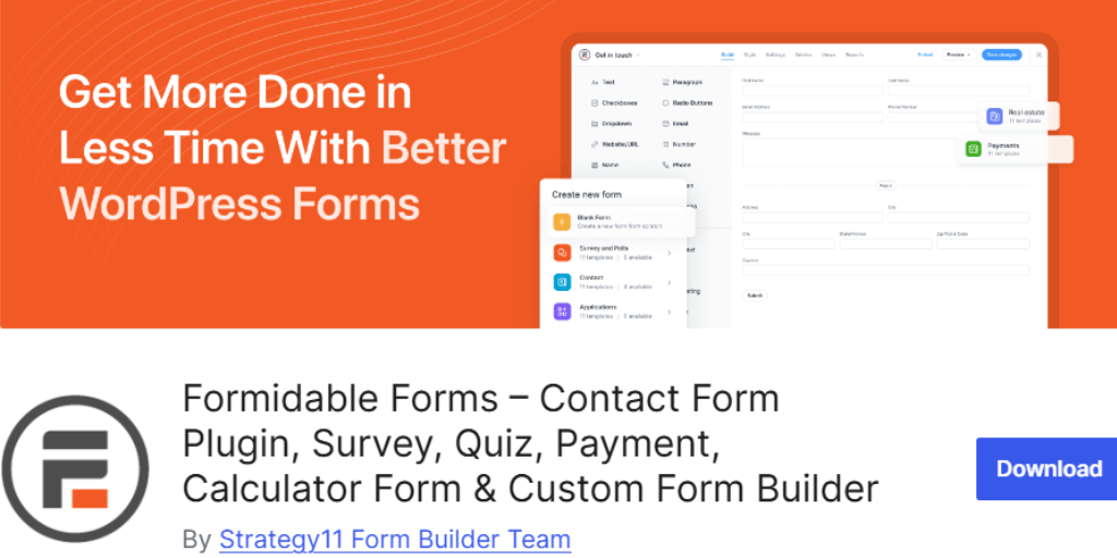 Formidable Forms Contact form 7 Alternatives