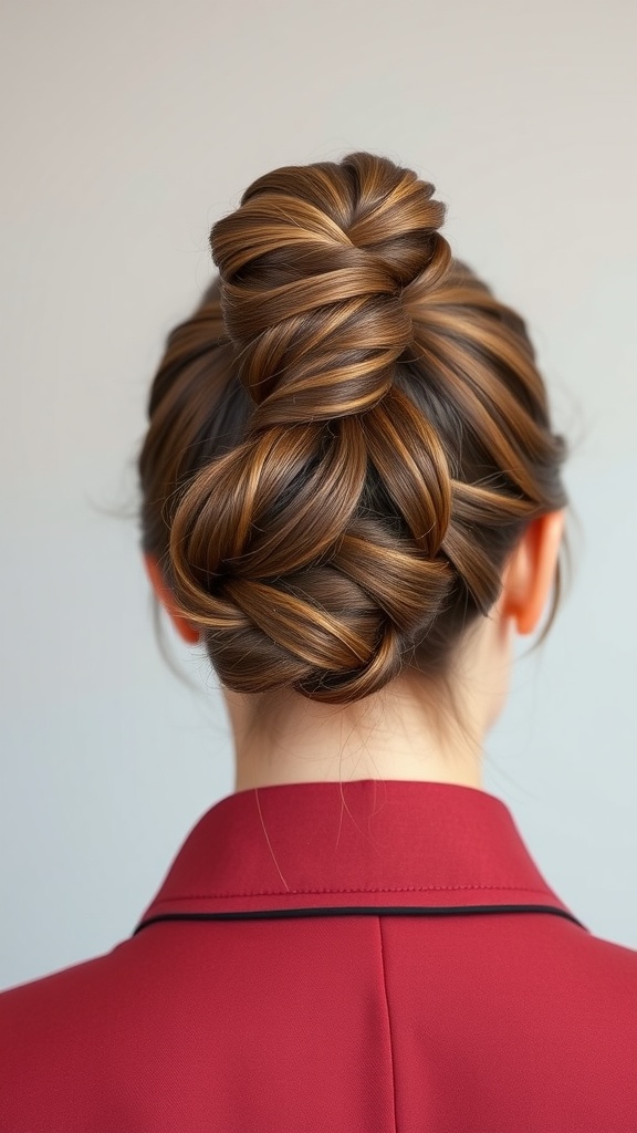 A stylish bubble ponytail hairstyle for a cabin crew member, showcasing a polished yet fun look.