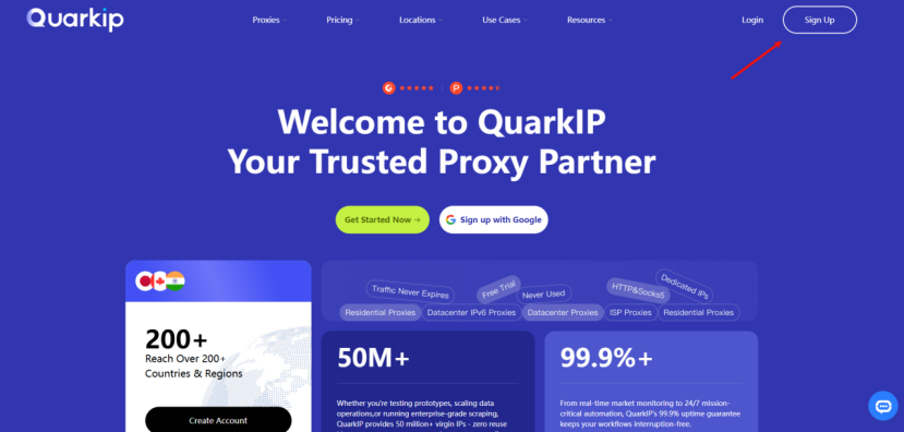 QuarkIP Website screenshot