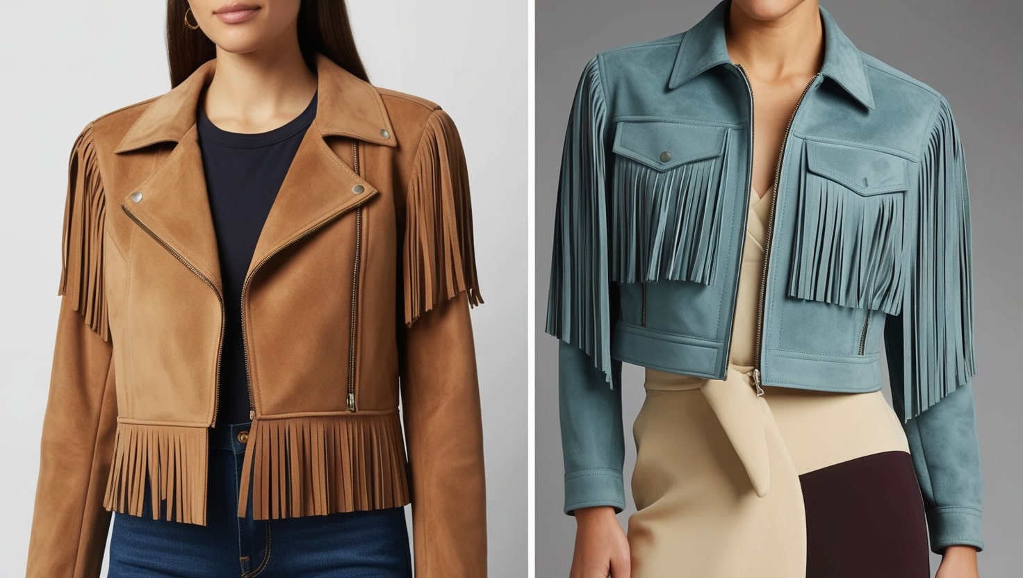 Altar'd State Cropped Faux Suede Fringed Jacket