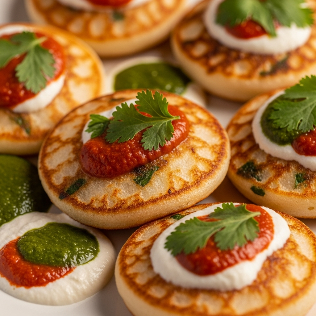 Stuffed Millet Pancakes (Mini Uttapams)