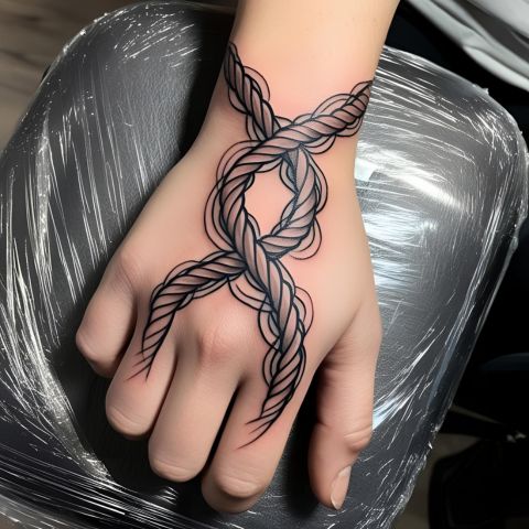 Rope Tattoo on Hand 