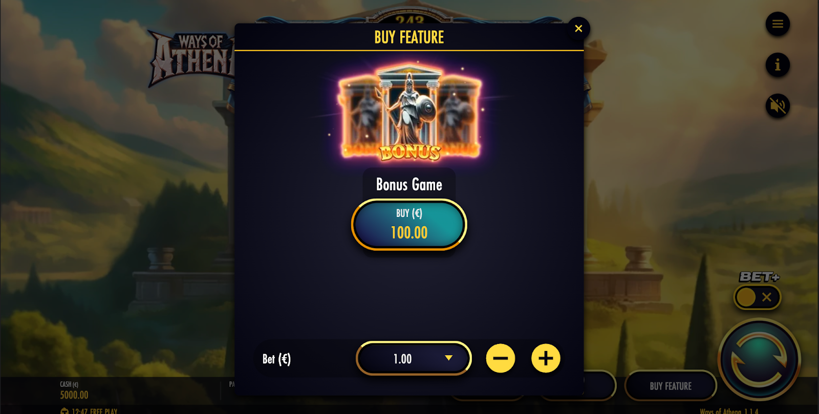 Ways of Athena bonus buy feature option