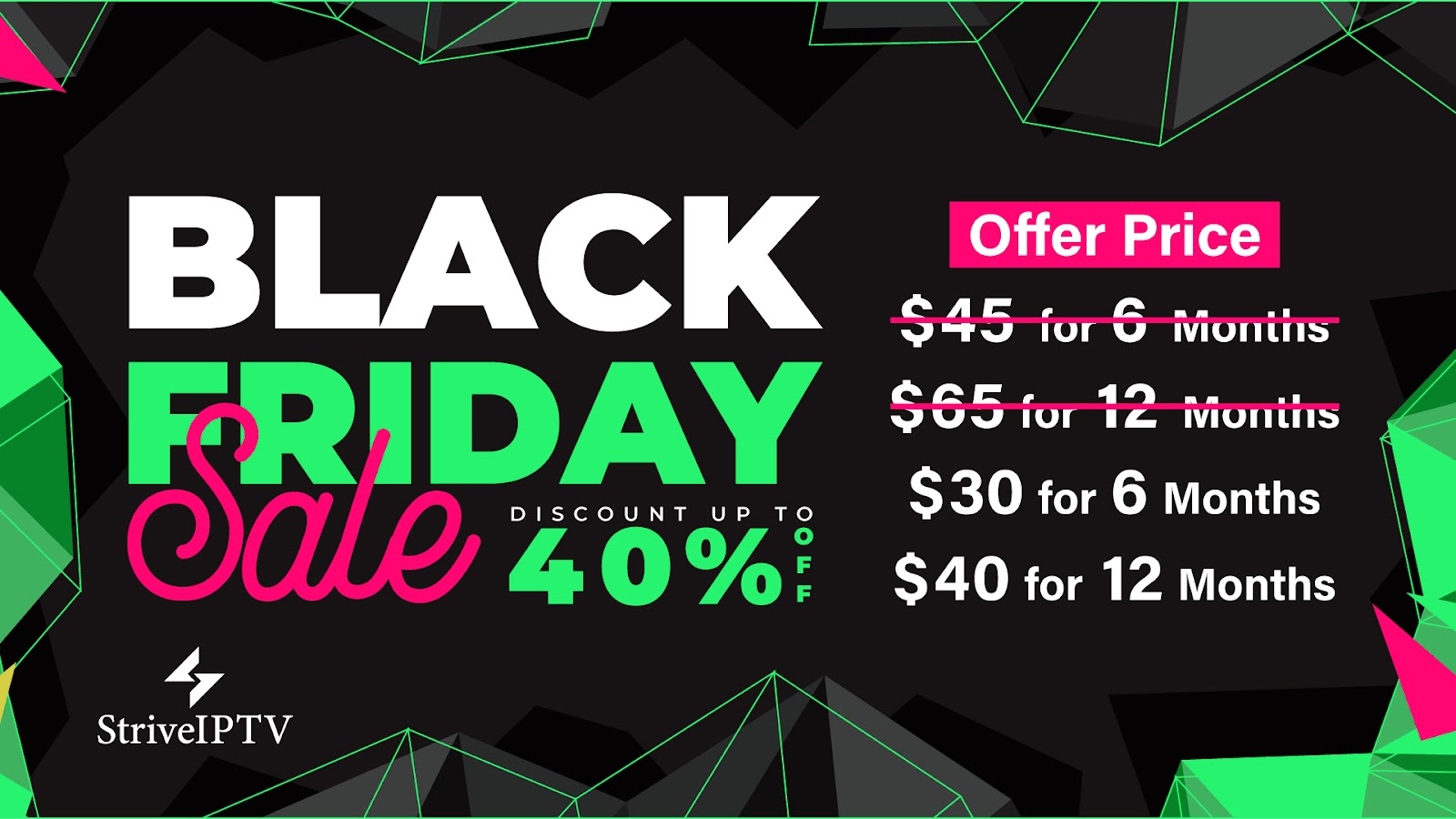 Strive IPTV Black Friday Offer