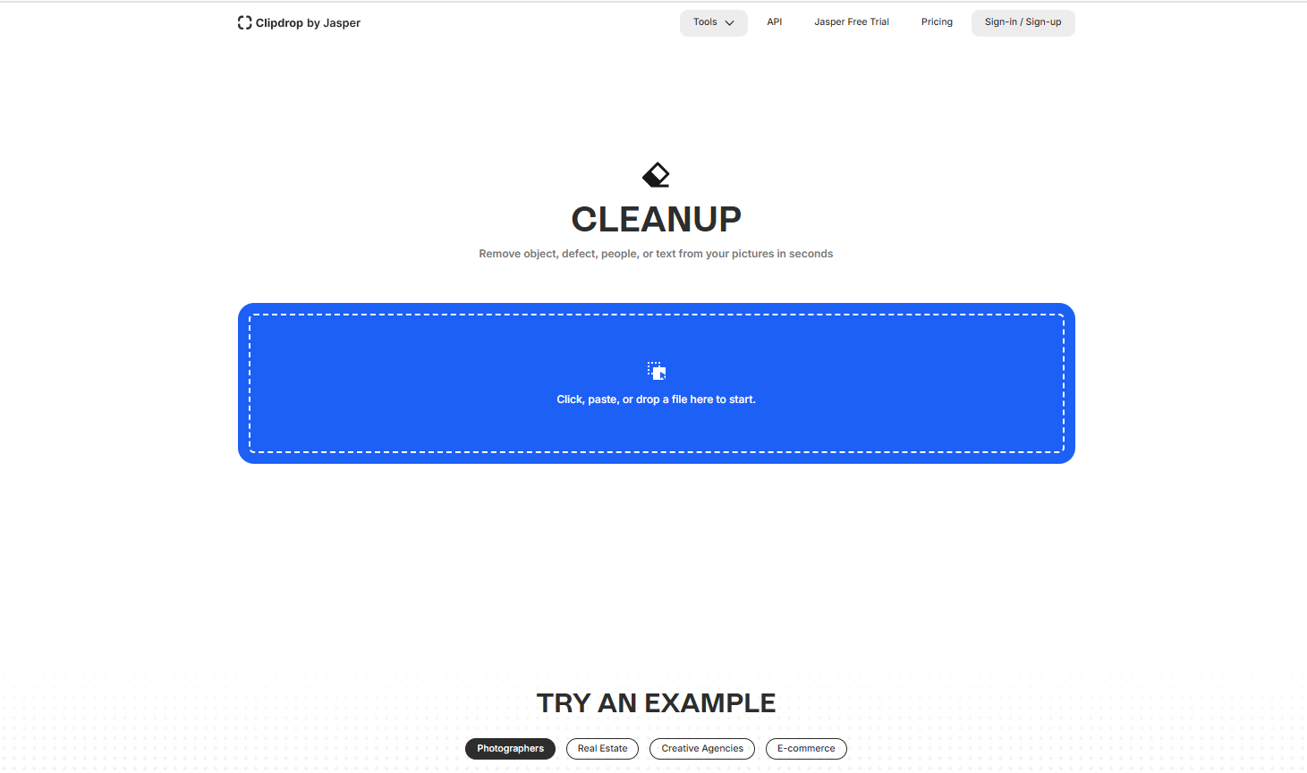 Clipdrop (Cleanup Pictures) tool