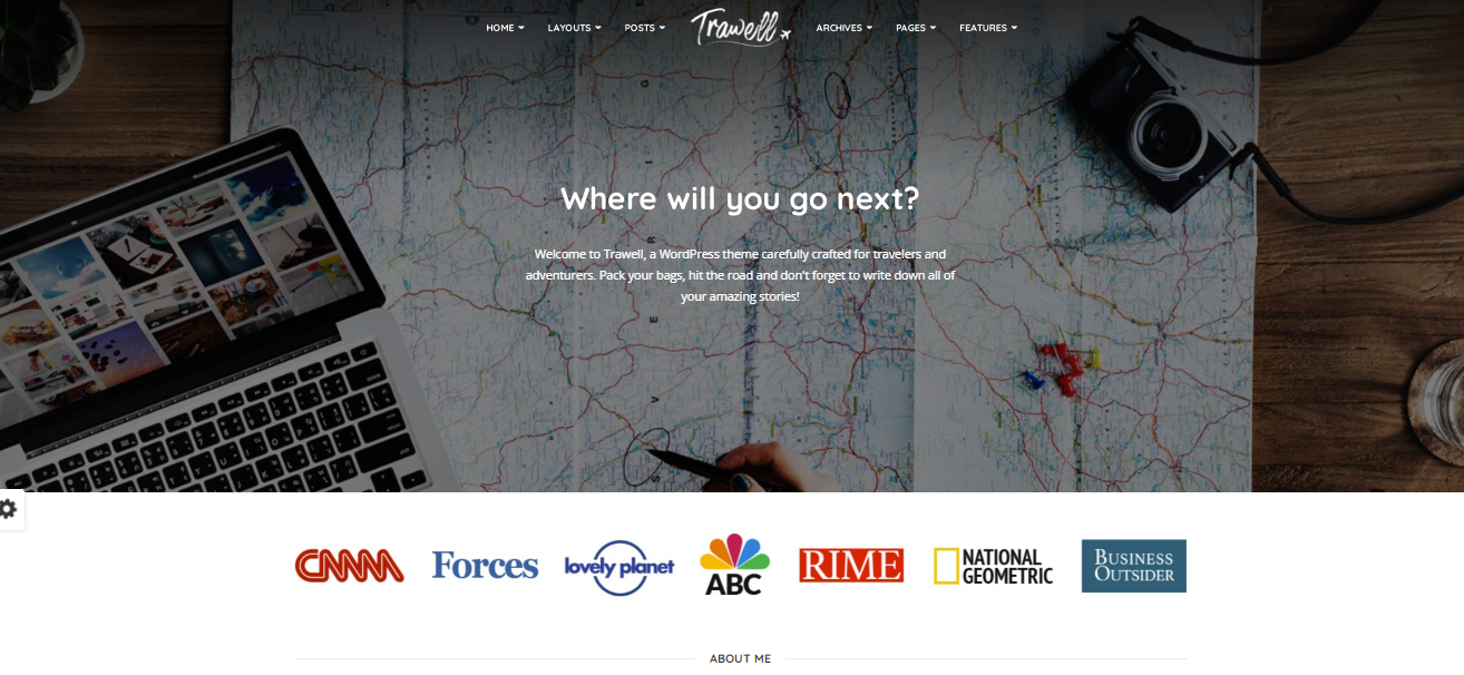 Trawell blogging template by meks on Theme Forest