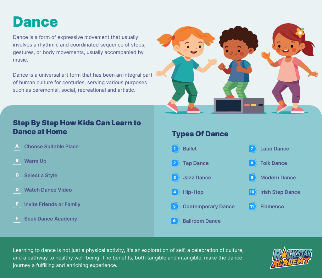 Step-by-step how kids can learn to dance at home