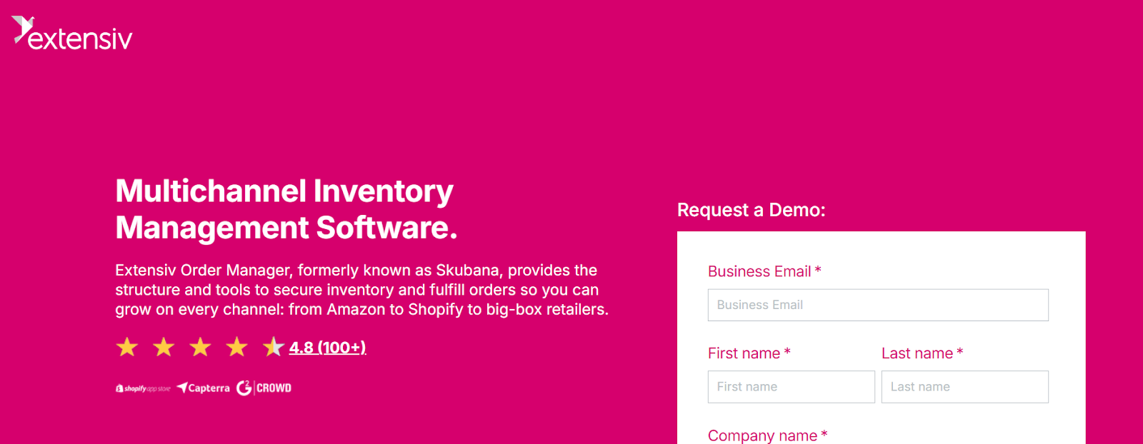  Extensiv multi channel inventory management software integrating sales channels and fulfillment.