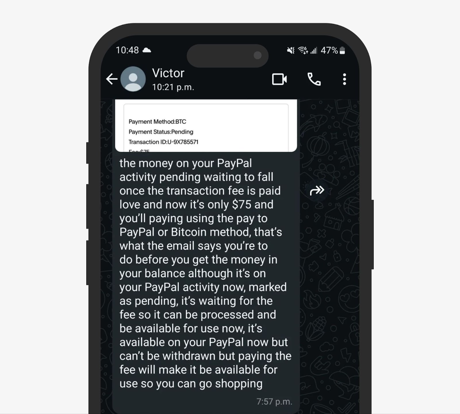 Real-life sugar scam example 4