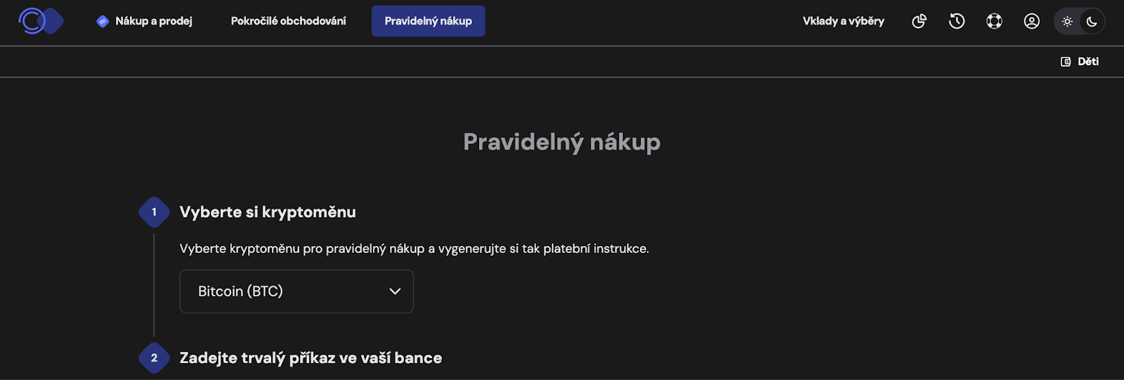 podúčty na Coinmate