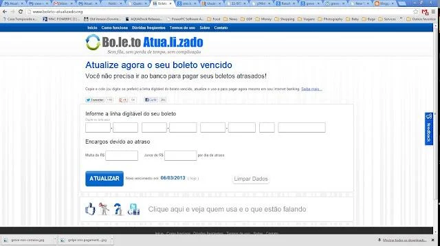 Outro site falso de boletos