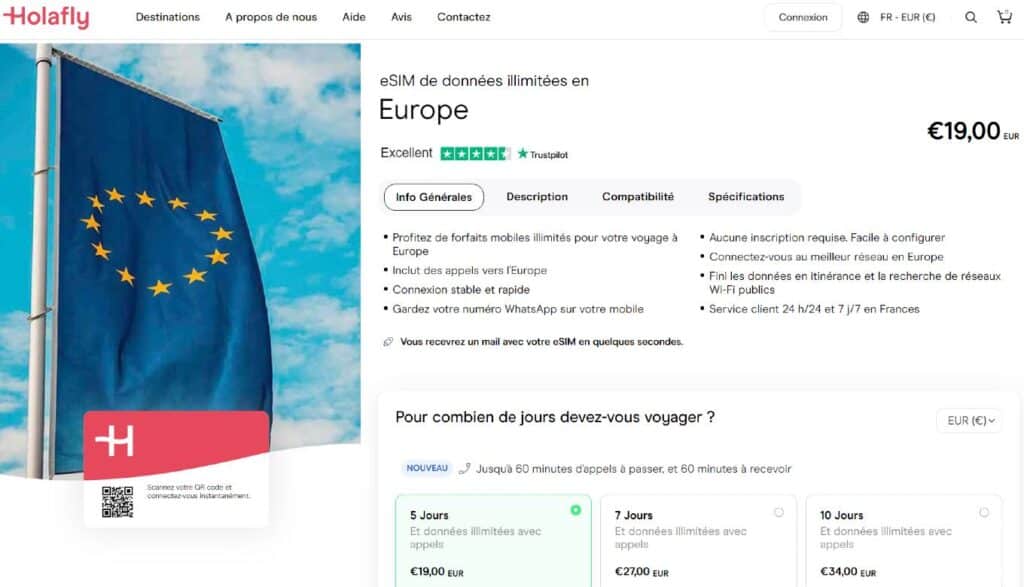 esim europe prepayee holafly boutique en ligne