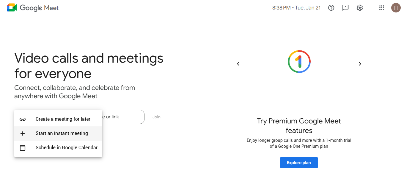 Google meet vs Zoom - Google Meet meeting management