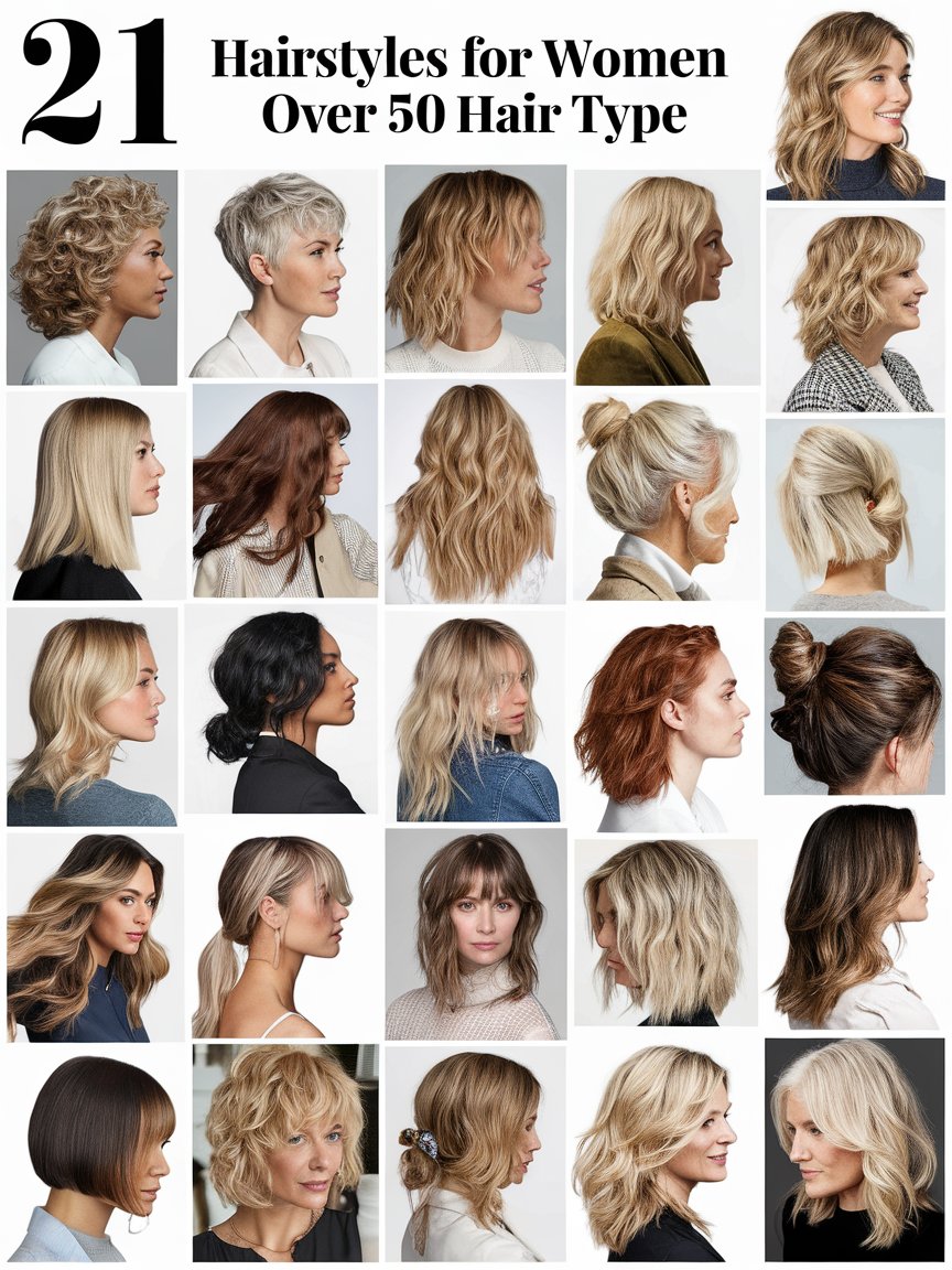 21. Hairstyles for Women Over 50 by Hair Type