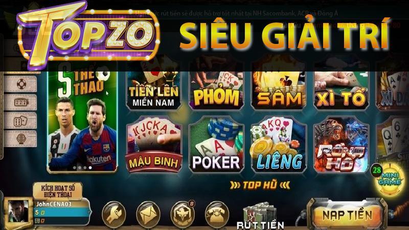 Giới thiệu tổng quát về cổng game trực tuyến topzo