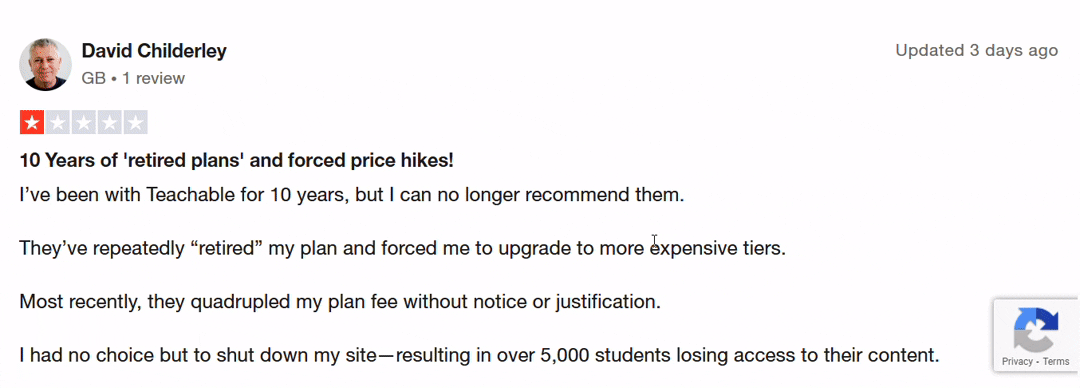 Teachable Price hike