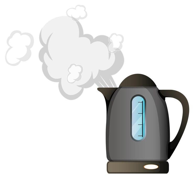 Electric Kettle with Steam Illustration
