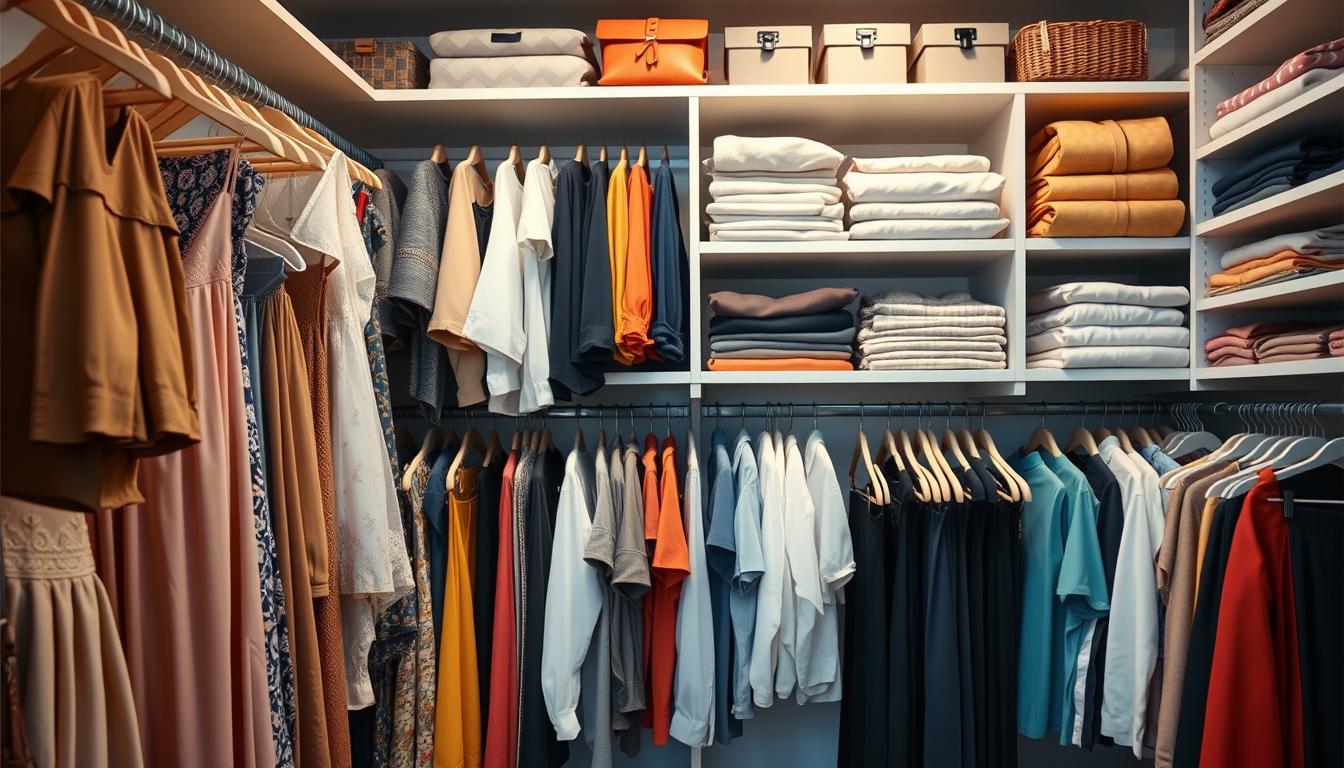 Organização de roupas por categorias