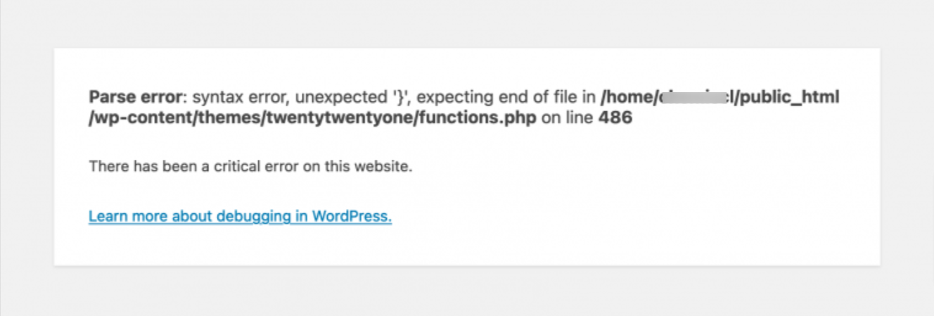 Parse error in a specific line on function.php file 