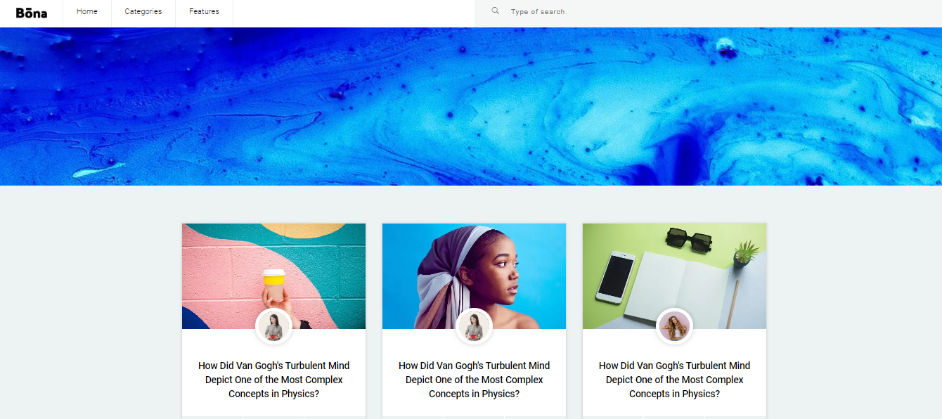 Bona blog template by Aigars on Colorlib