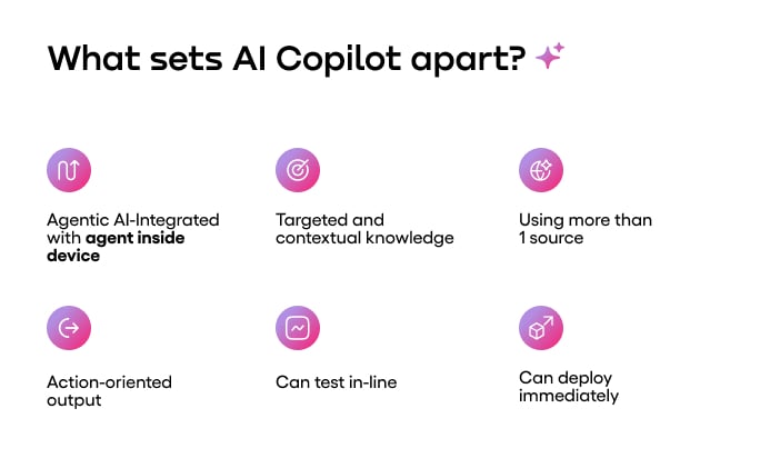 Screenshot of what sets AI Copilot apart. Image via Atera.