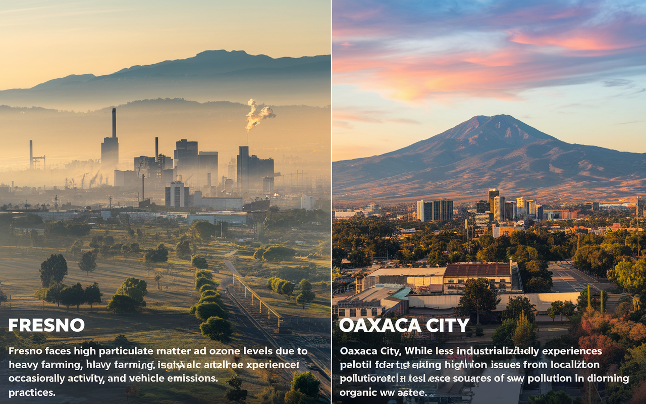 Fresno VS Oaxaca City Comparison Pollution