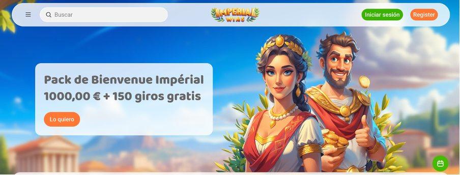 Página de inicio de Imperial Wins