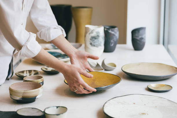 women making plates