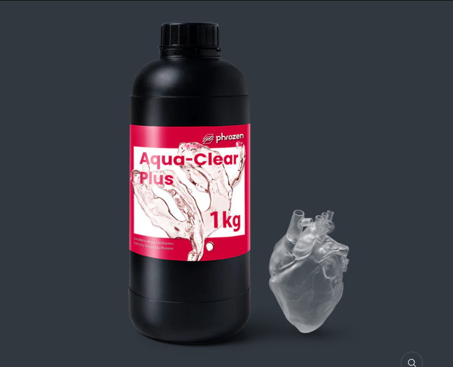 A bottle of Aqua-Clear Plus Resin with a transparent heart 3D model