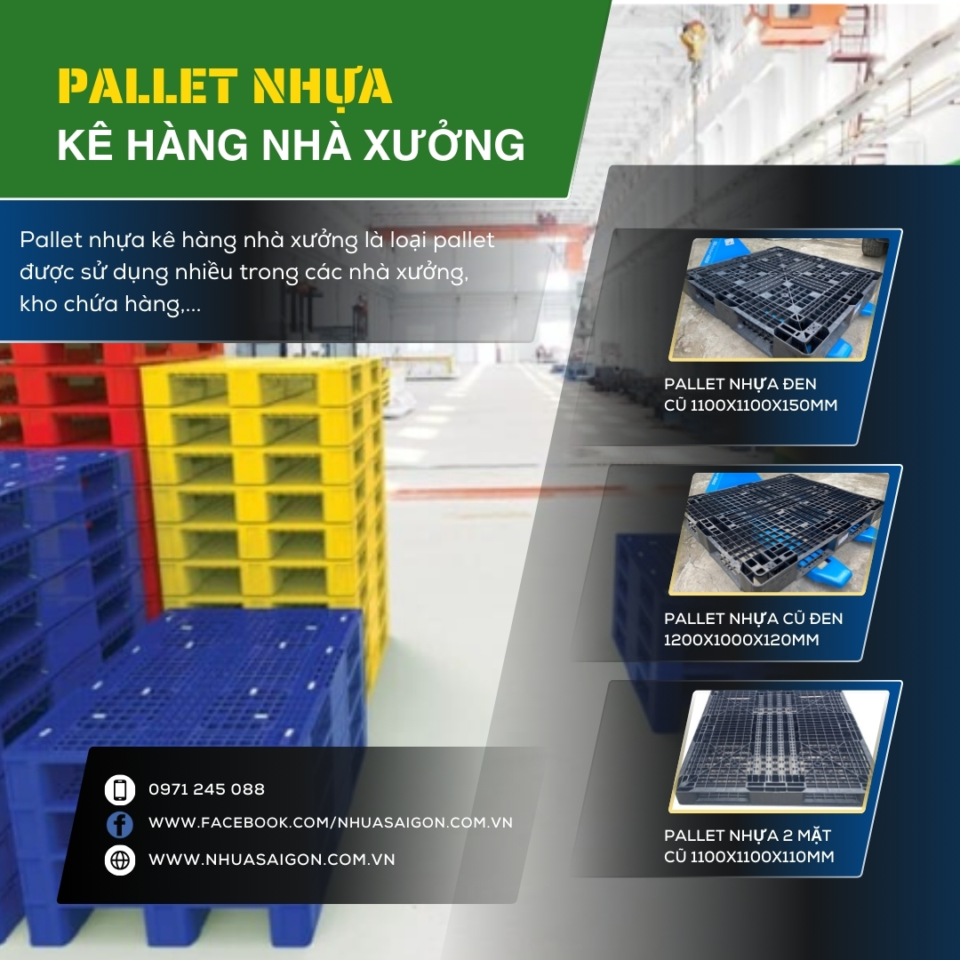 Pallet nhựa kê hàng nhà xưởng