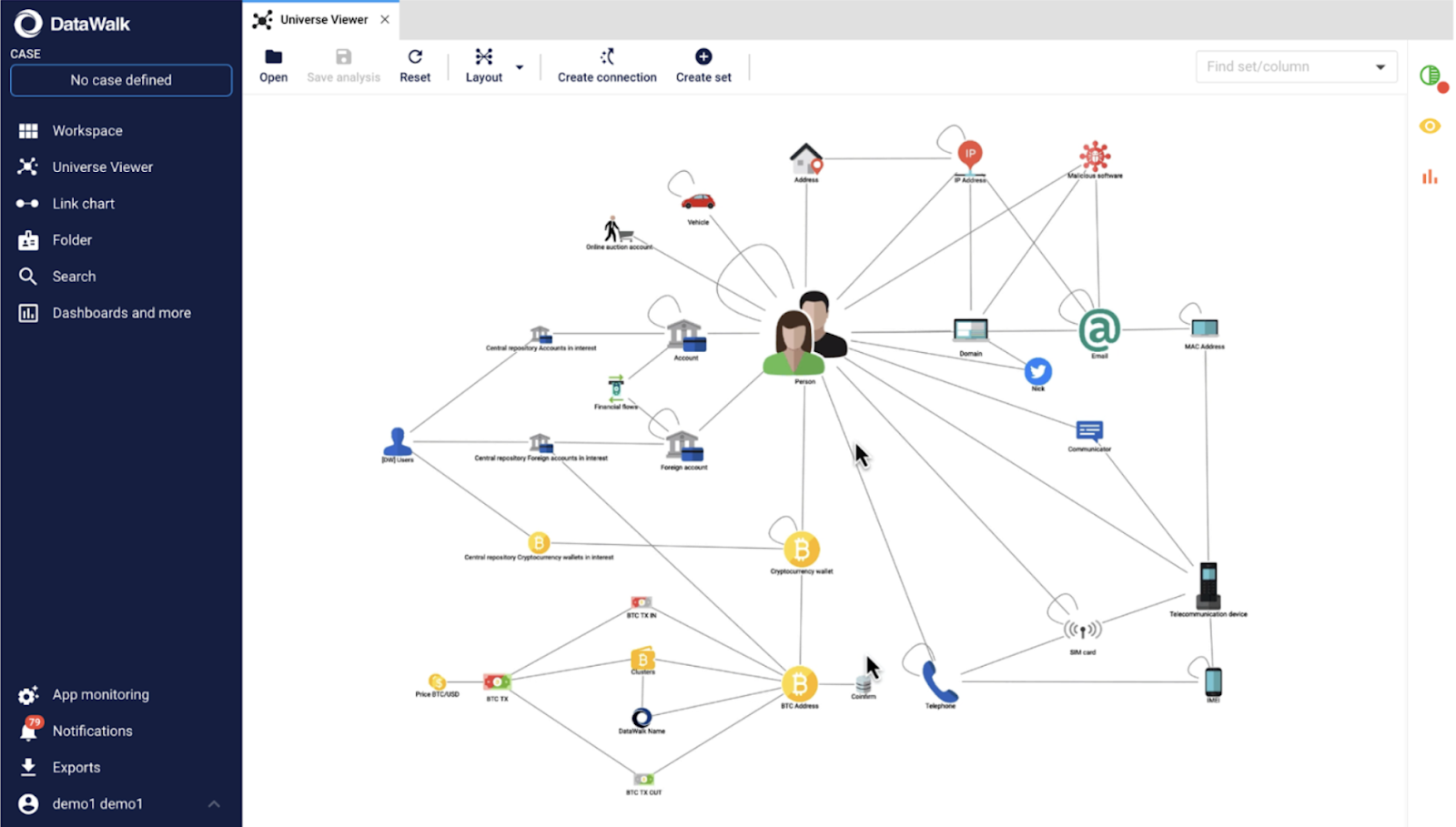 Blockchain analysis cryptocurrency investigation software