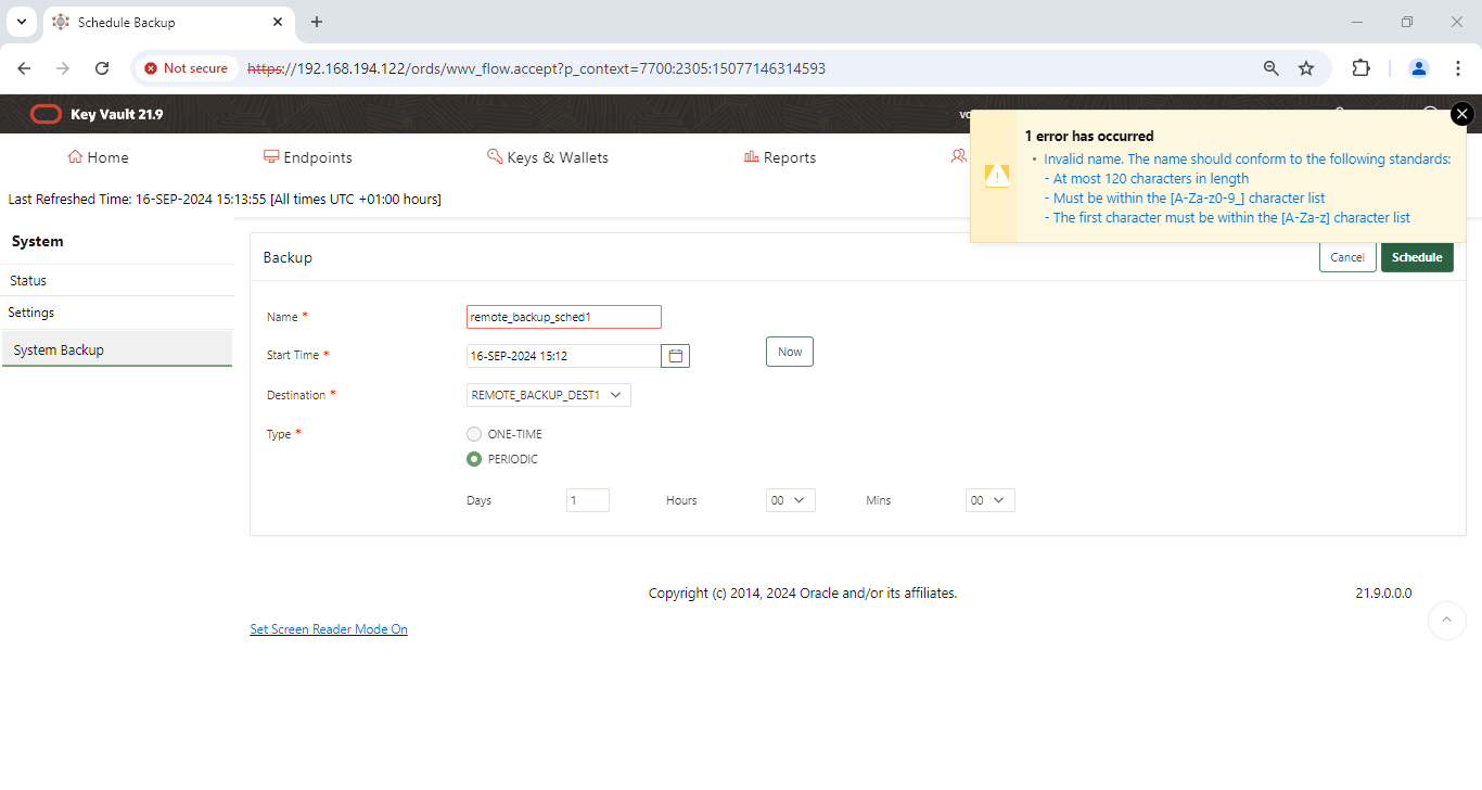Schedule Backup - Google Chrome