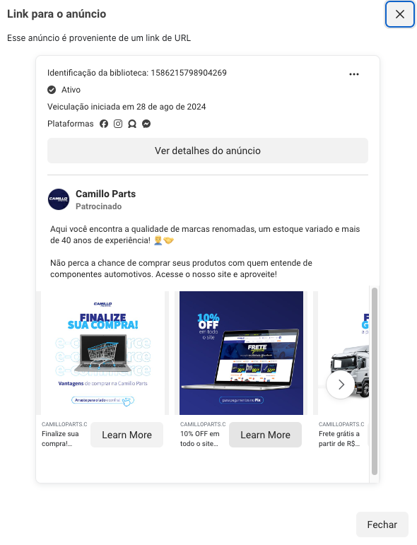 Campanha de remarketing ativa para cliente da Astrus Digital.