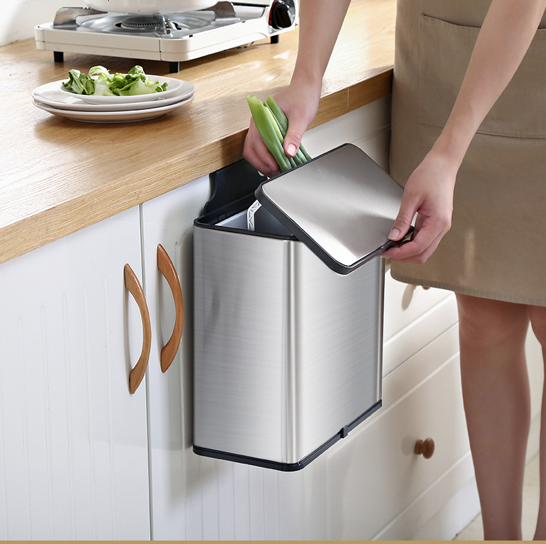 Thùng rác inox 30l treo tường